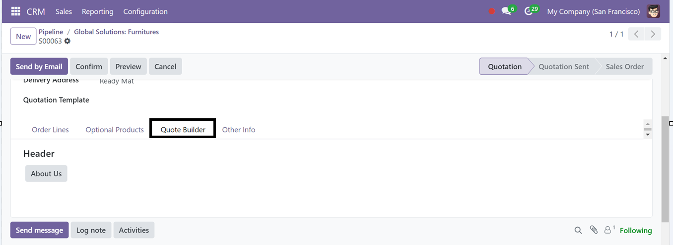 Odoo 18 crm