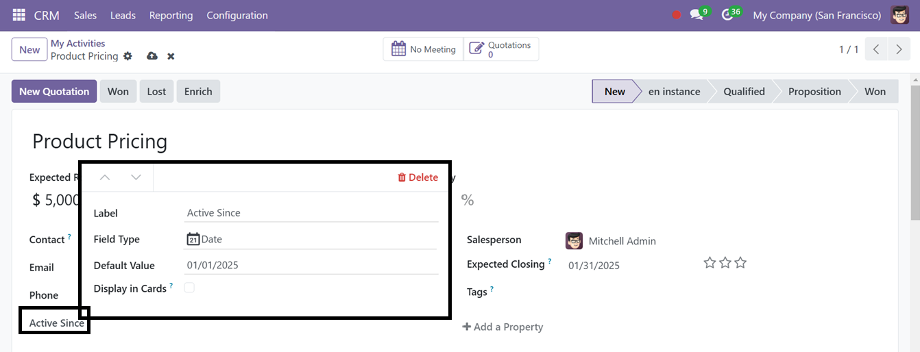 Odoo 18 crm