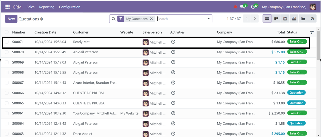 Odoo 18 crm
