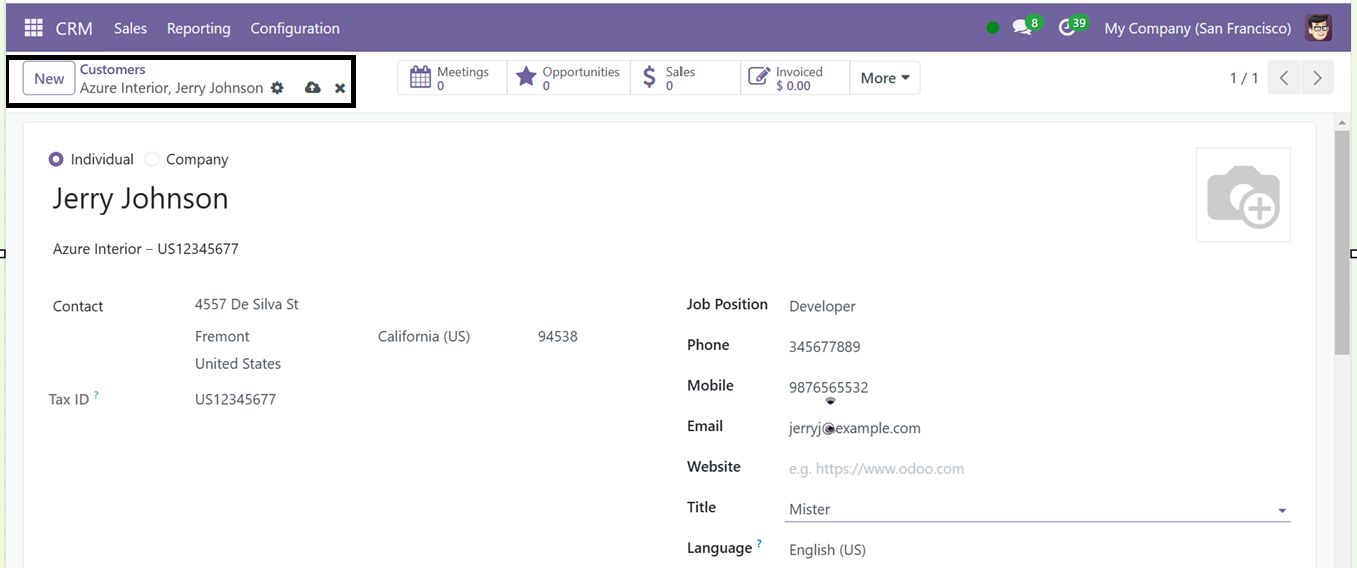 Odoo 18 crm
