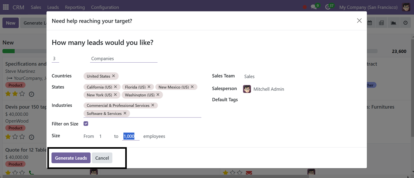 Odoo 18 crm