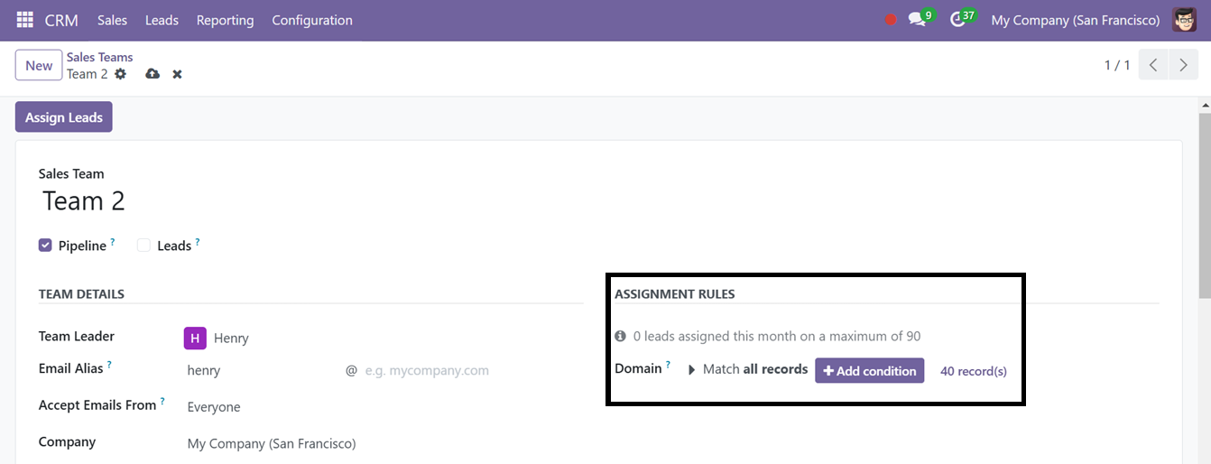 Odoo 18 crm