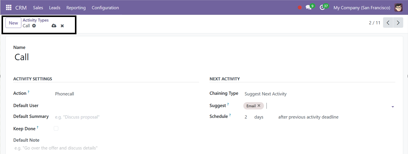 Odoo 18 crm