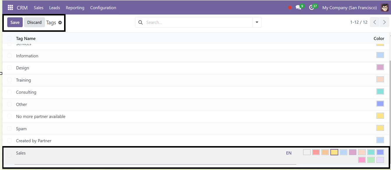 Odoo 18 crm