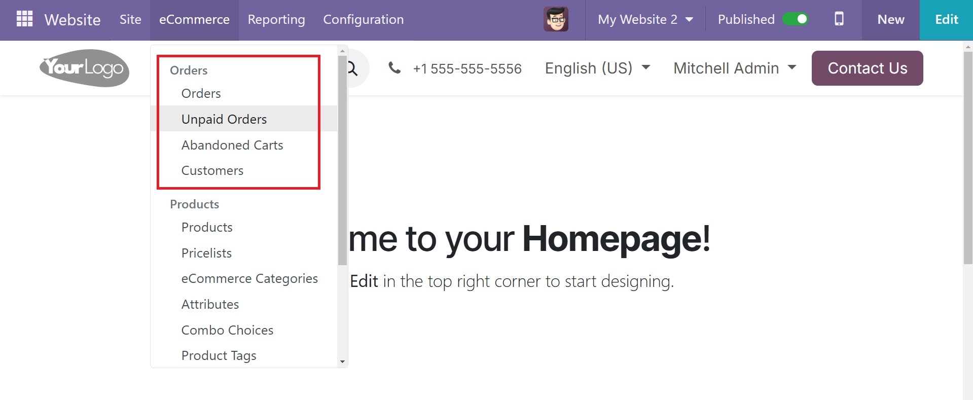 Odoo 18 E-COMMERCE