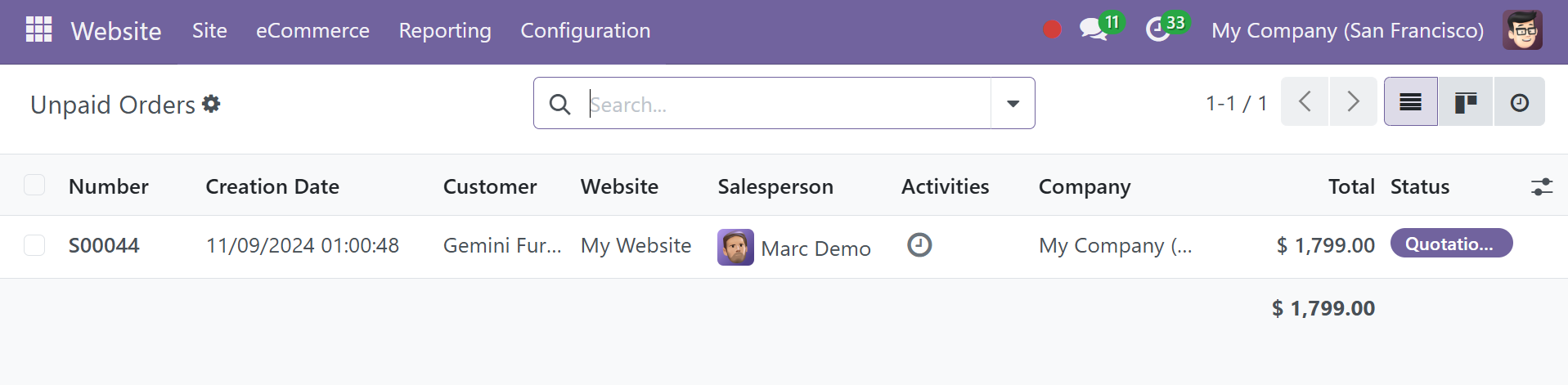 Odoo 18 E-COMMERCE