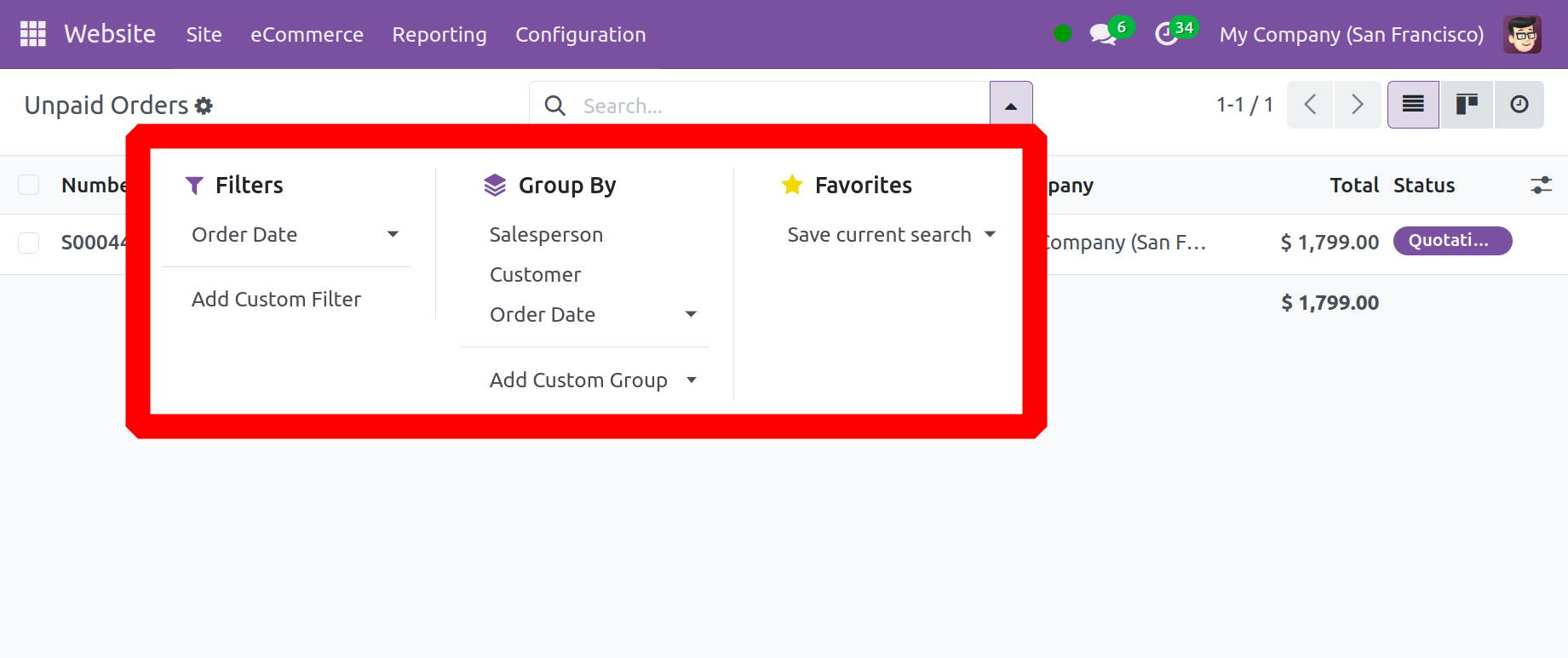 Odoo 18 E-COMMERCE