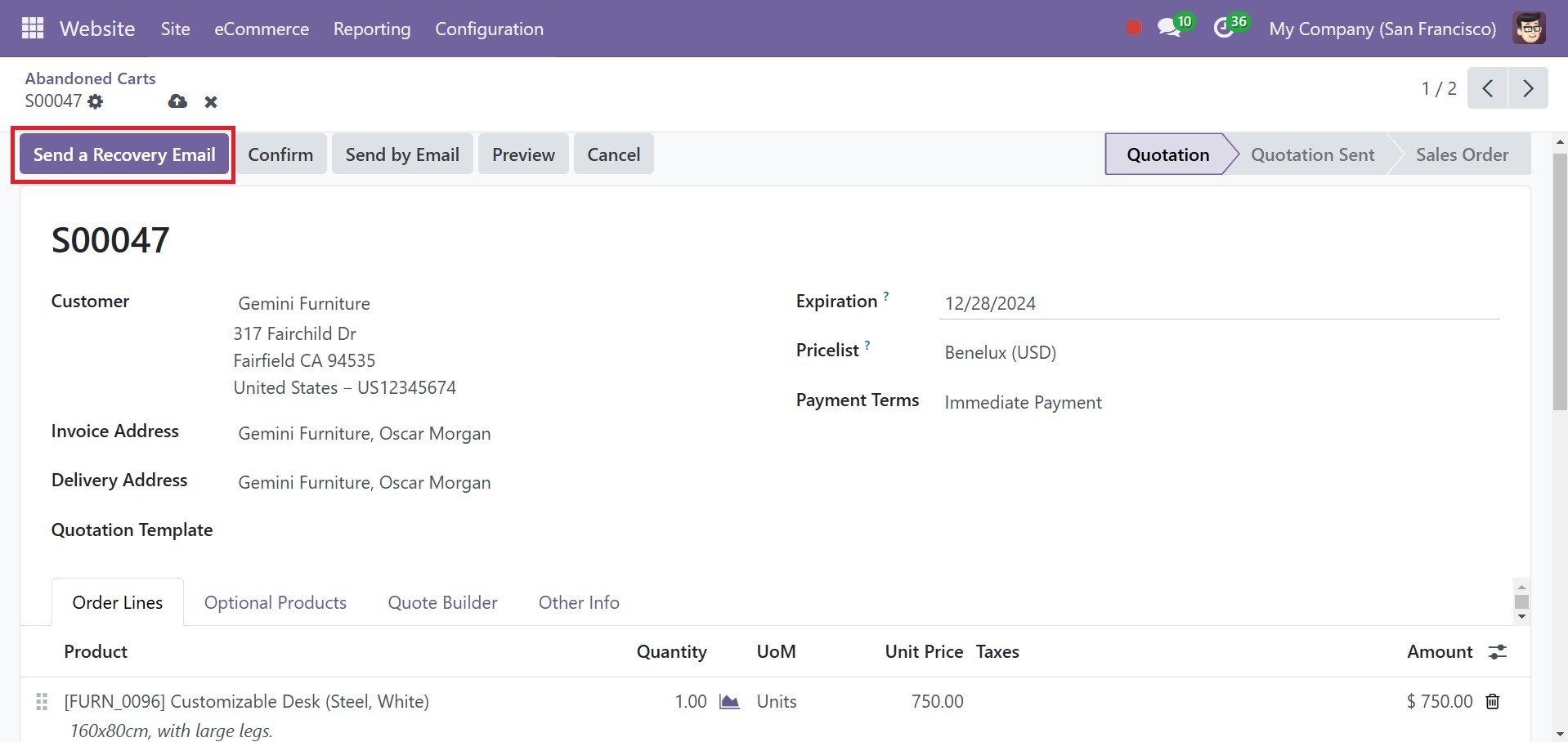 Odoo 18 E-COMMERCE