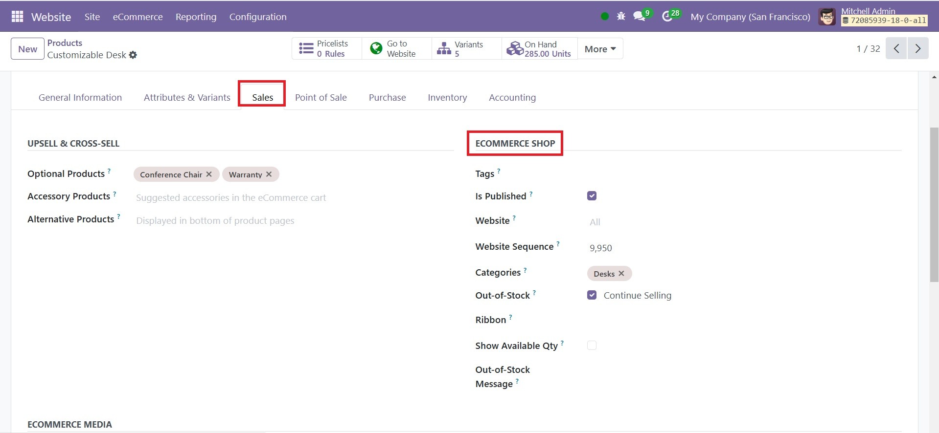 Odoo 18 E-COMMERCE