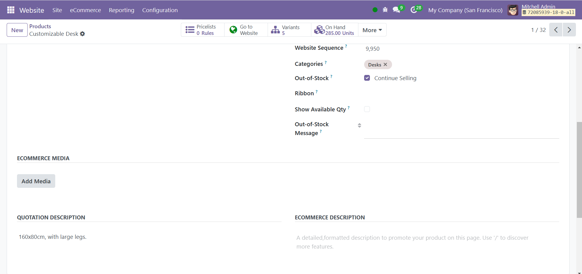 Odoo 18 E-COMMERCE