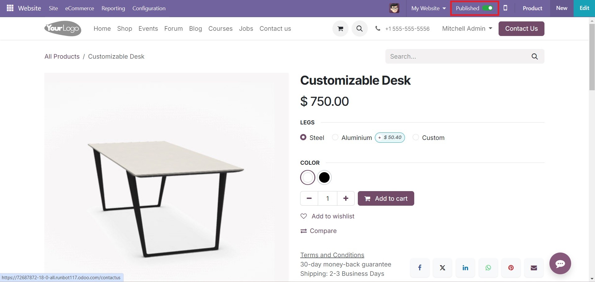 Odoo 18 E-COMMERCE