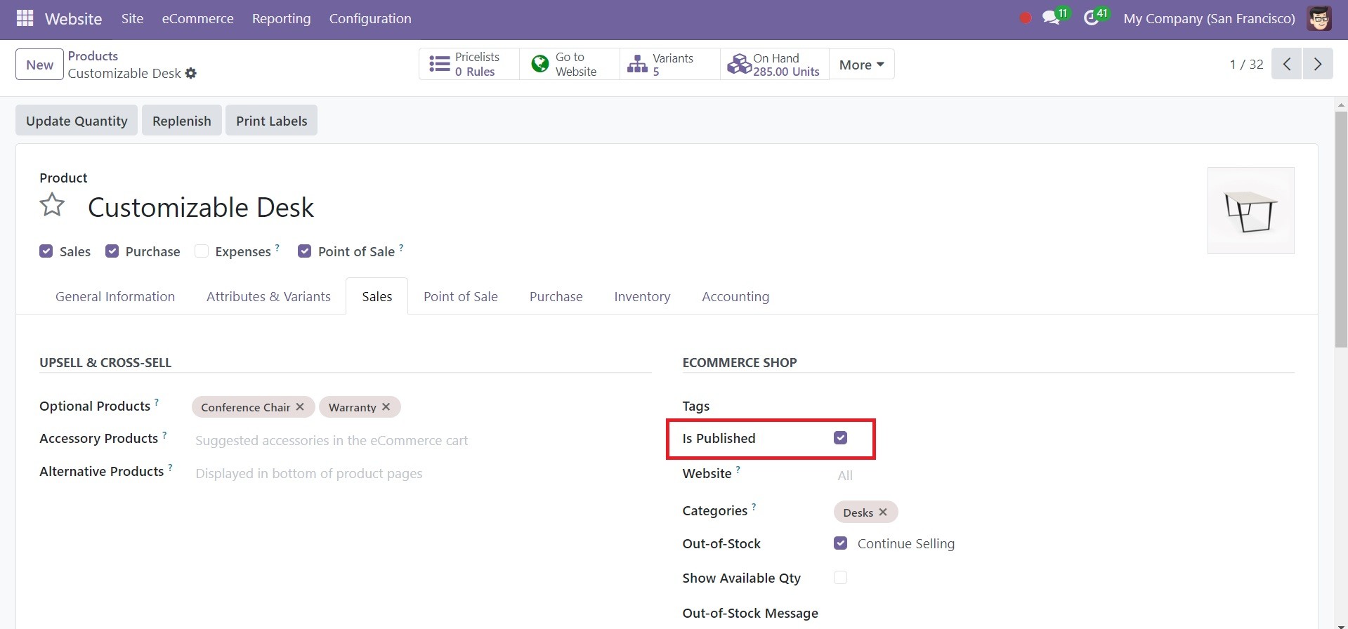 Odoo 18 E-COMMERCE