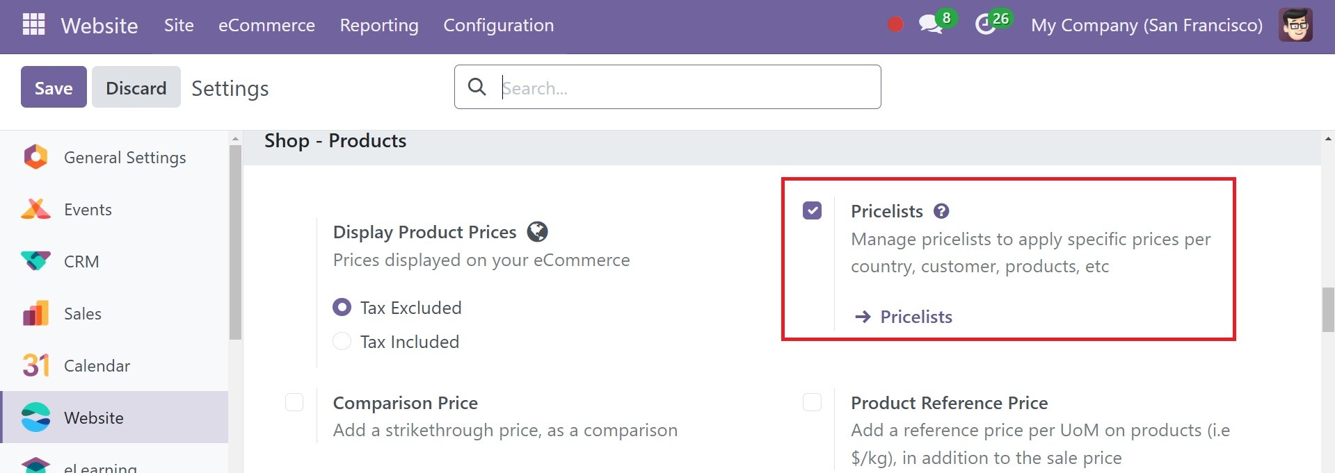 Odoo 18 E-COMMERCE