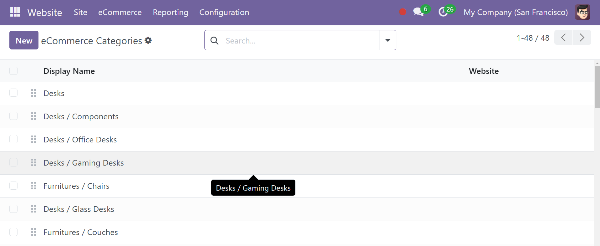 Odoo 18 E-COMMERCE