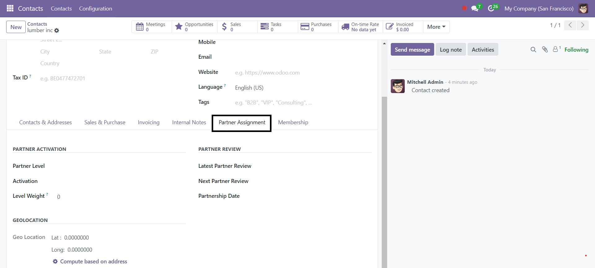 Odoo 18 Contact