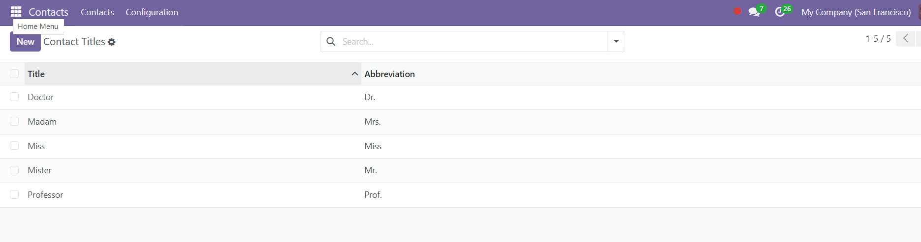 Odoo 18 Contact