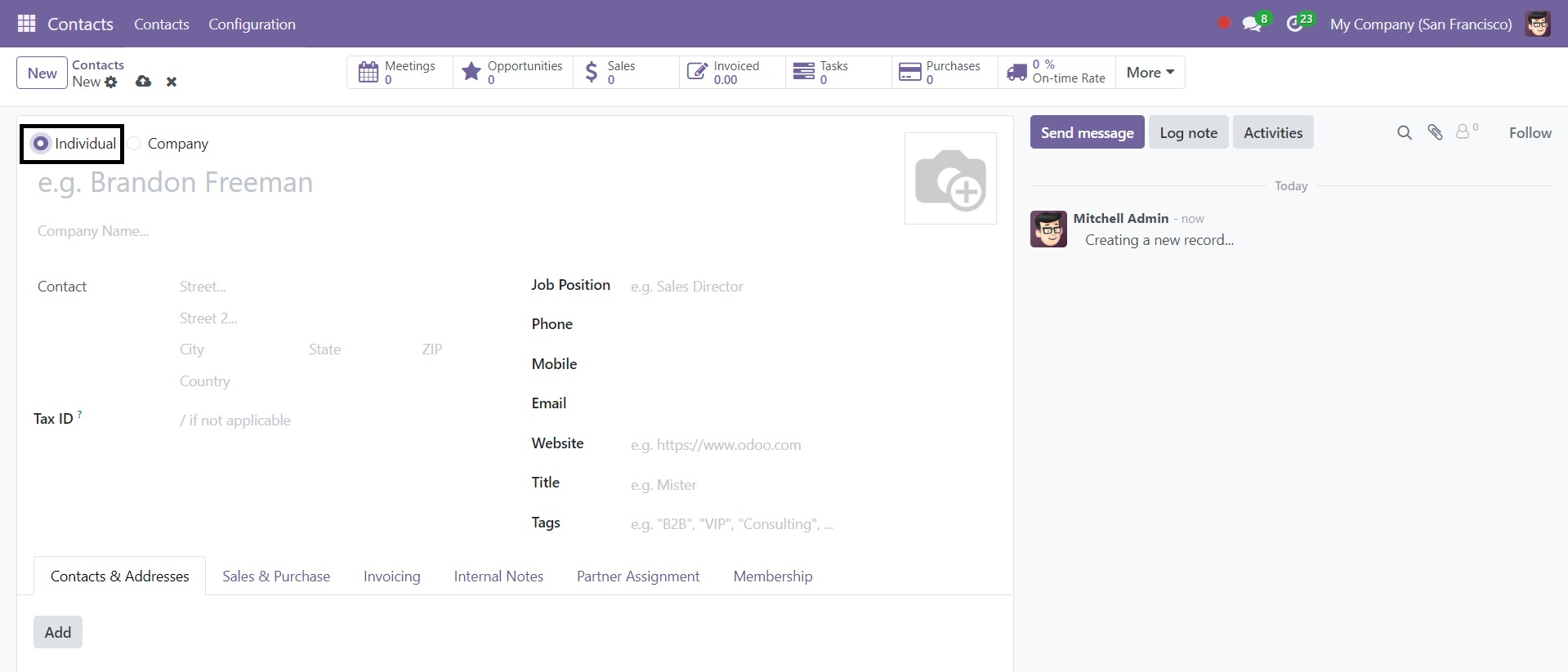 Odoo 18 Contact