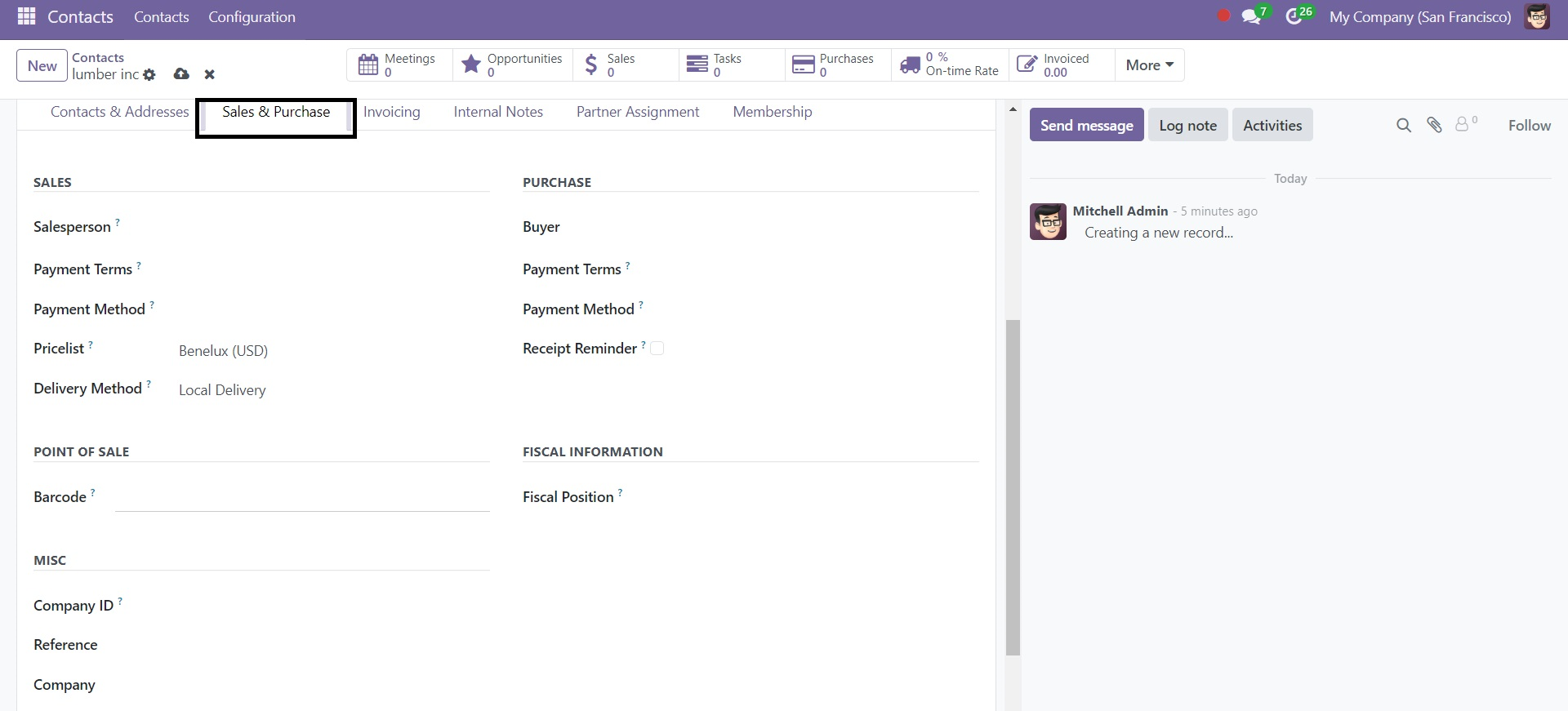 Odoo 18 Contact