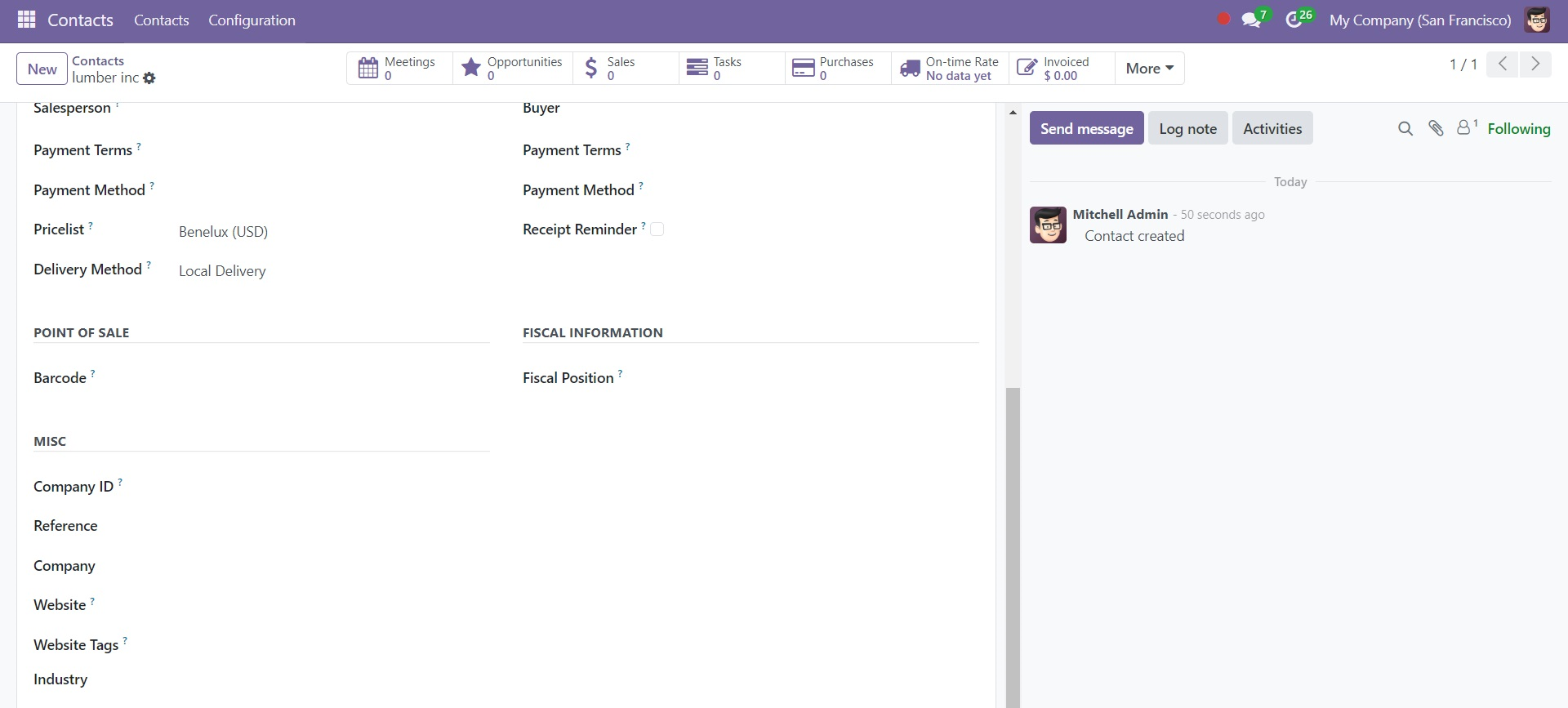 Odoo 18 Contact