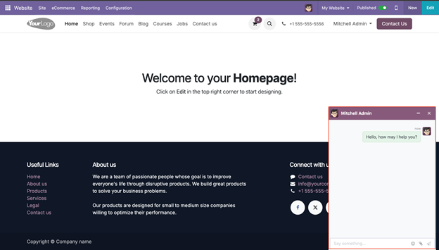 Odoo 18 livechat