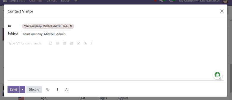Odoo 18 livechat