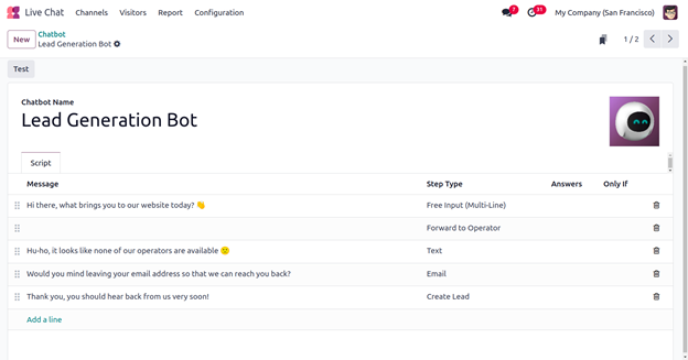 Odoo 18 livechat
