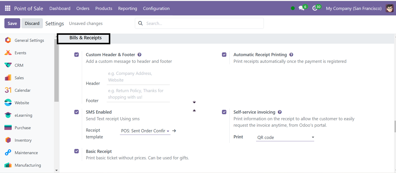 Odoo 18 point of sale and restaurant