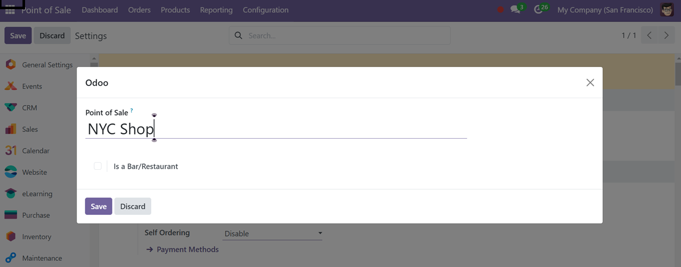 Odoo 18 point of sale and restaurant