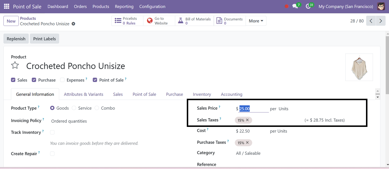Odoo 18 point of sale and restaurant
