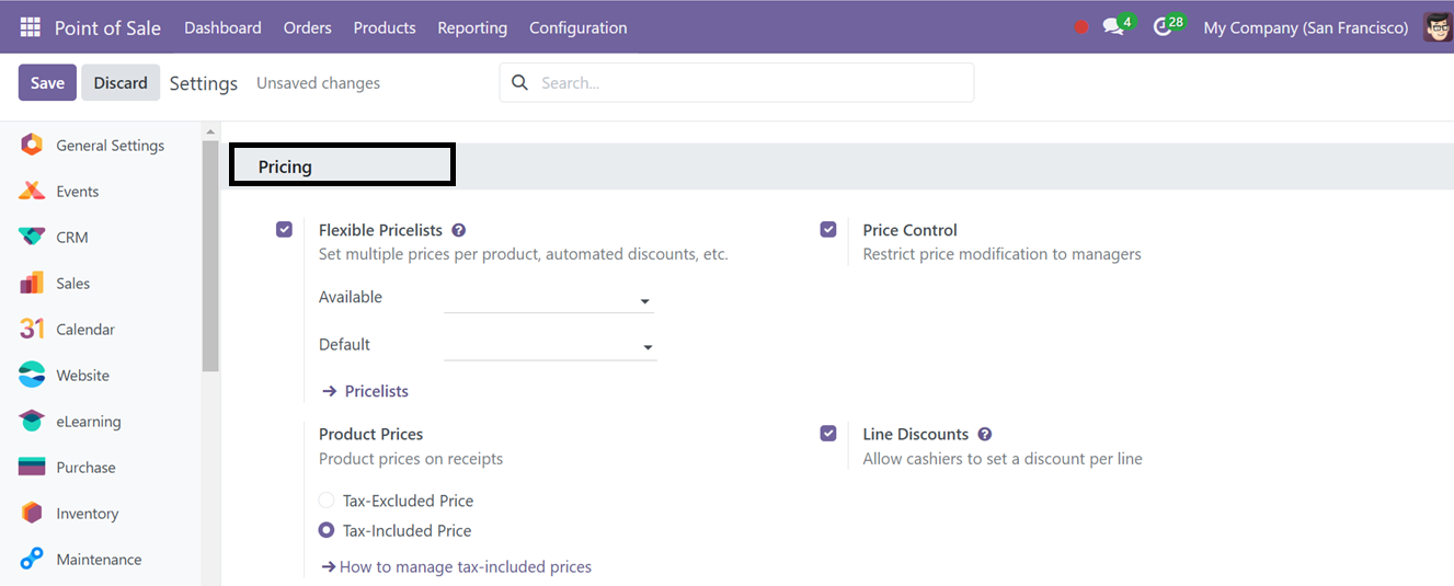 Odoo 18 point of sale and restaurant