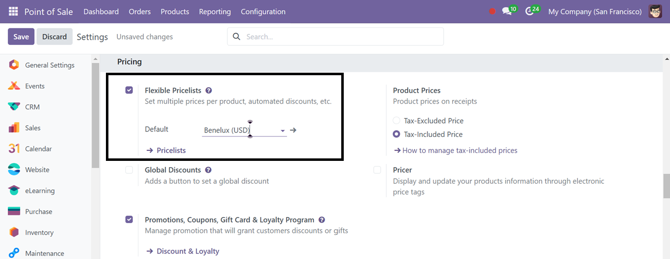 Odoo 18 point of sale and restaurant