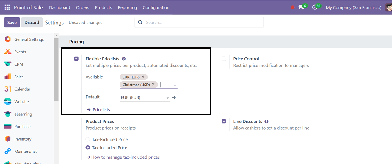 Odoo 18 point of sale and restaurant
