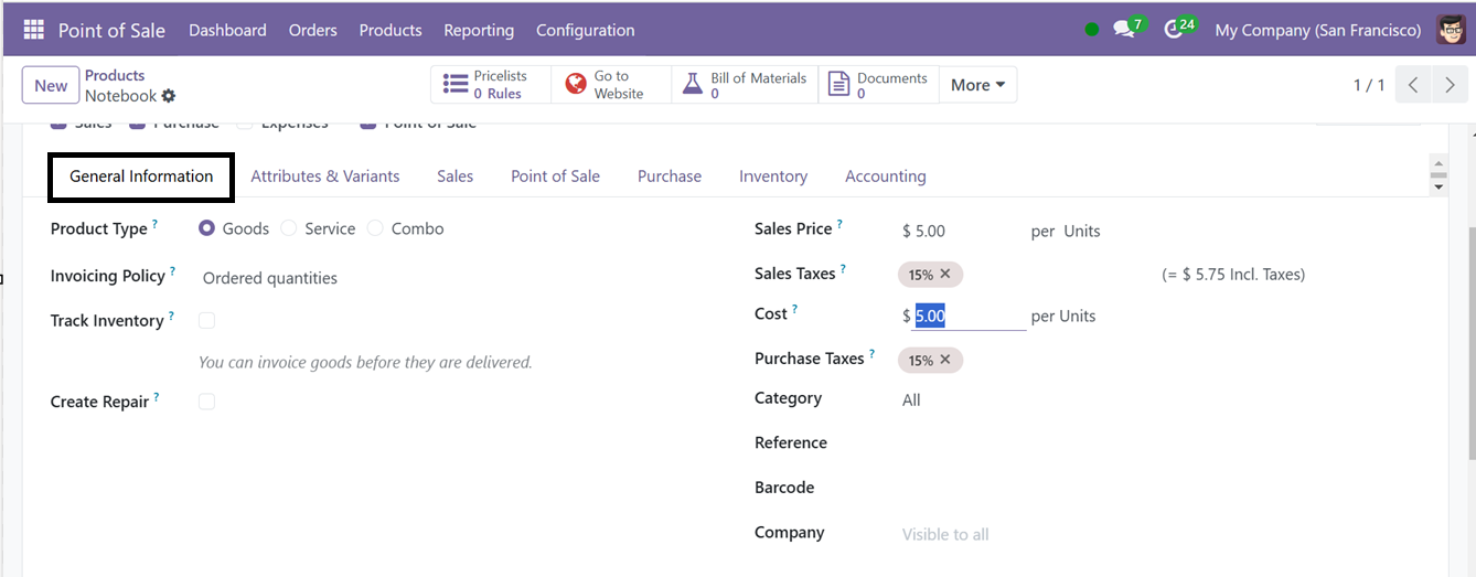 Odoo 18 point of sale and restaurant