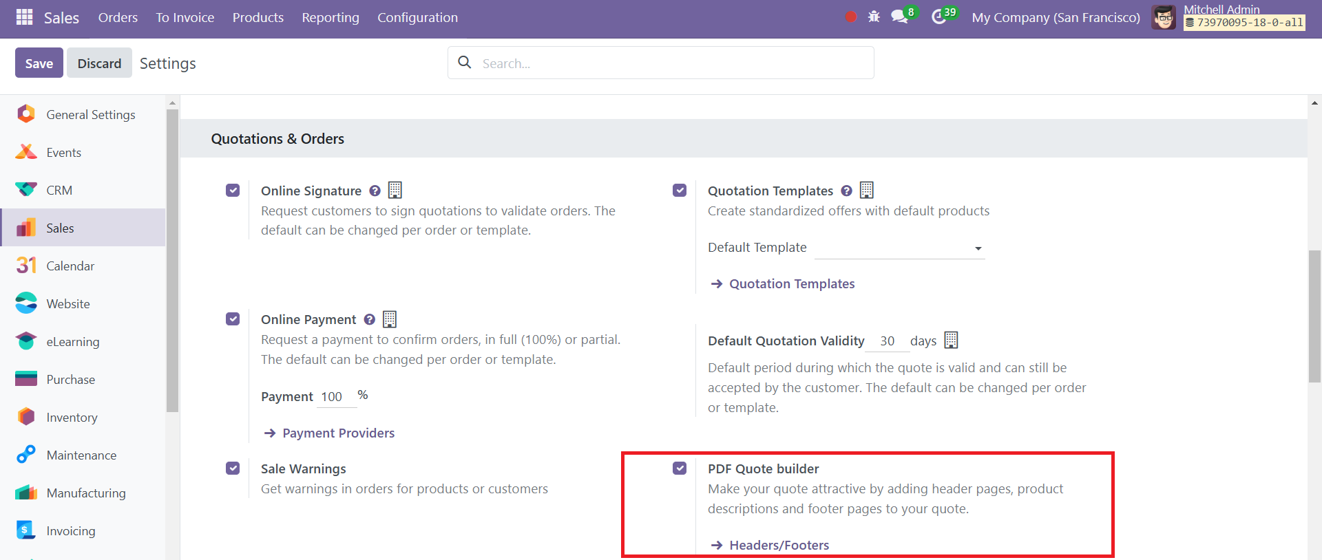 Odoo 18 sales