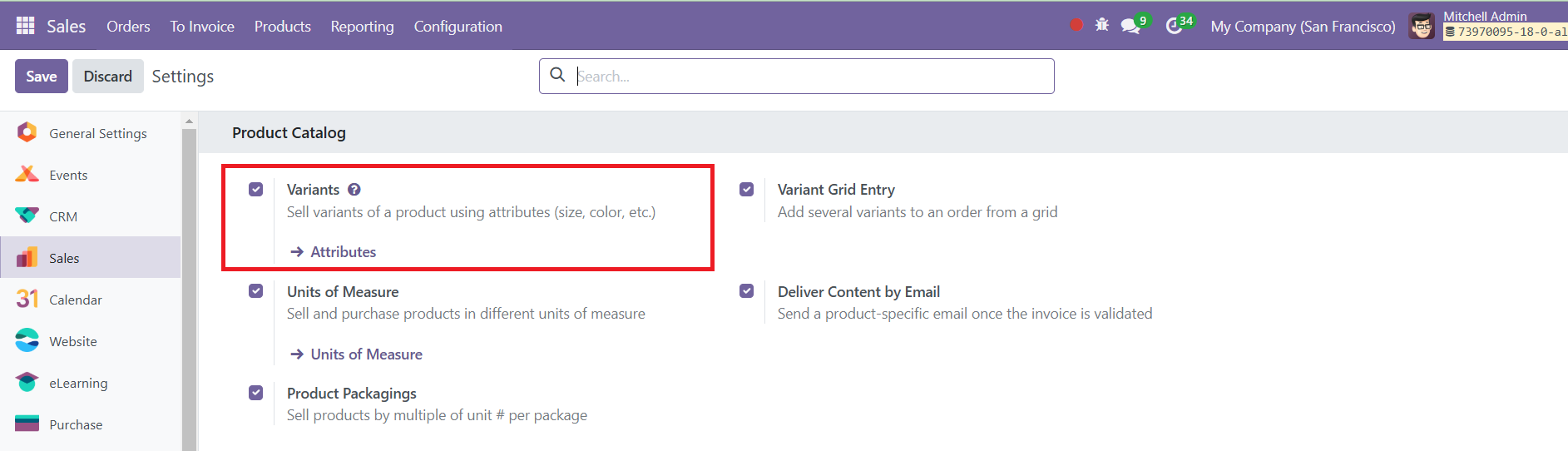 Odoo 18 sales