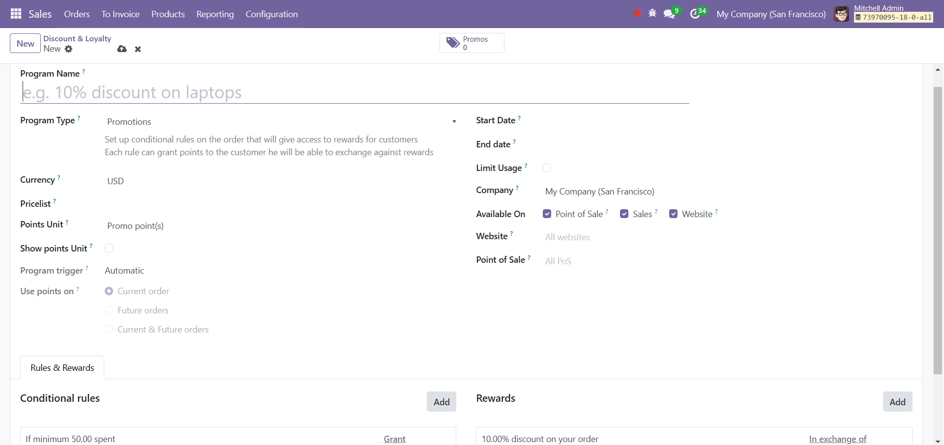 Odoo 18 sales