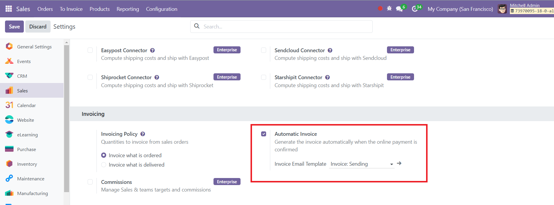 Odoo 18 sales