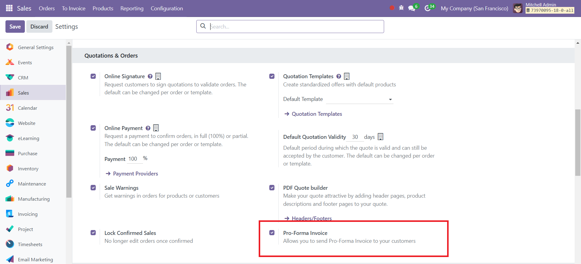 Odoo 18 sales