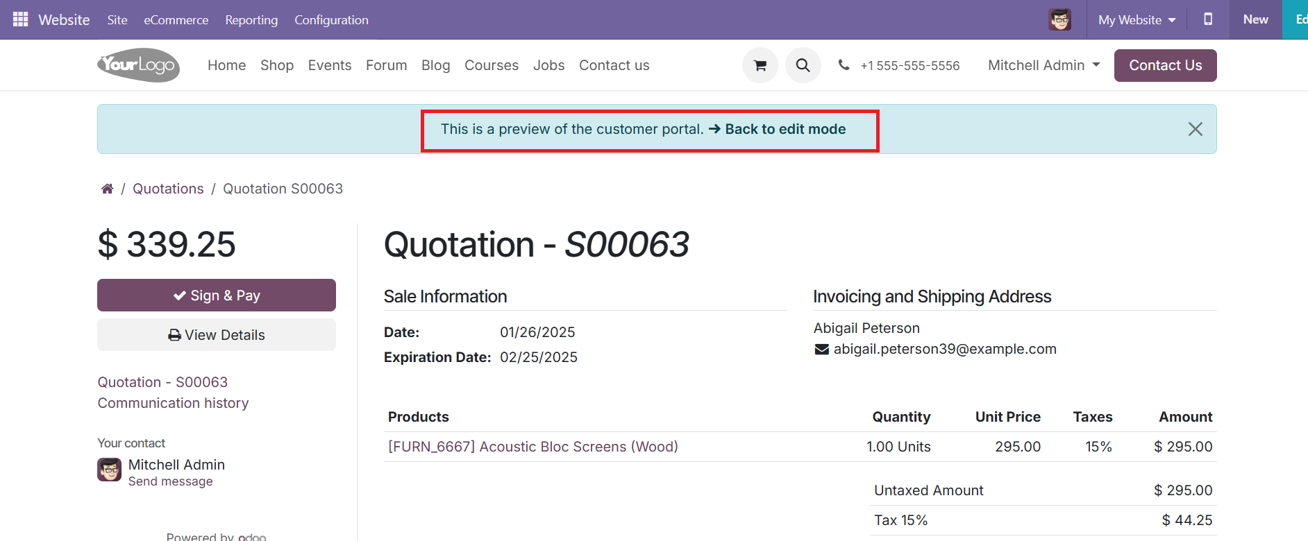 Odoo 18 sales