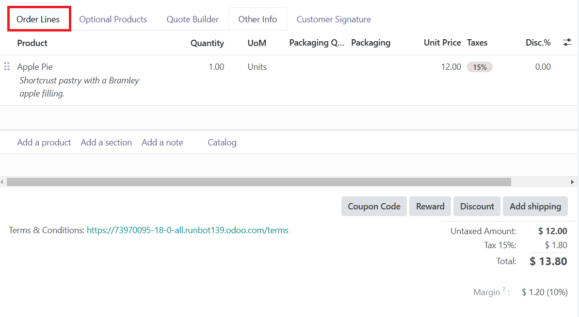 Odoo 18 sales