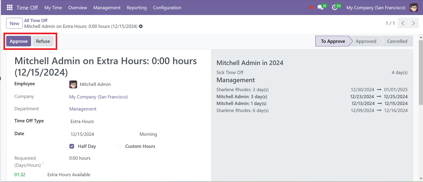 Odoo 18 time-off