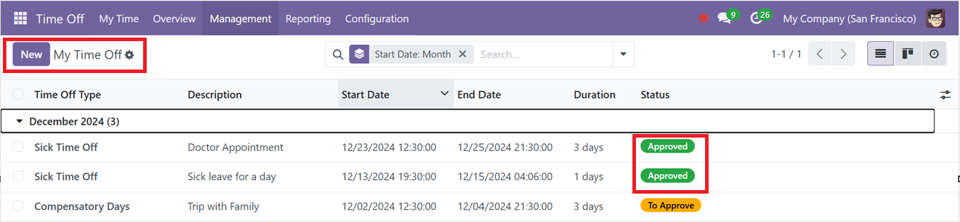 Odoo 18 time-off